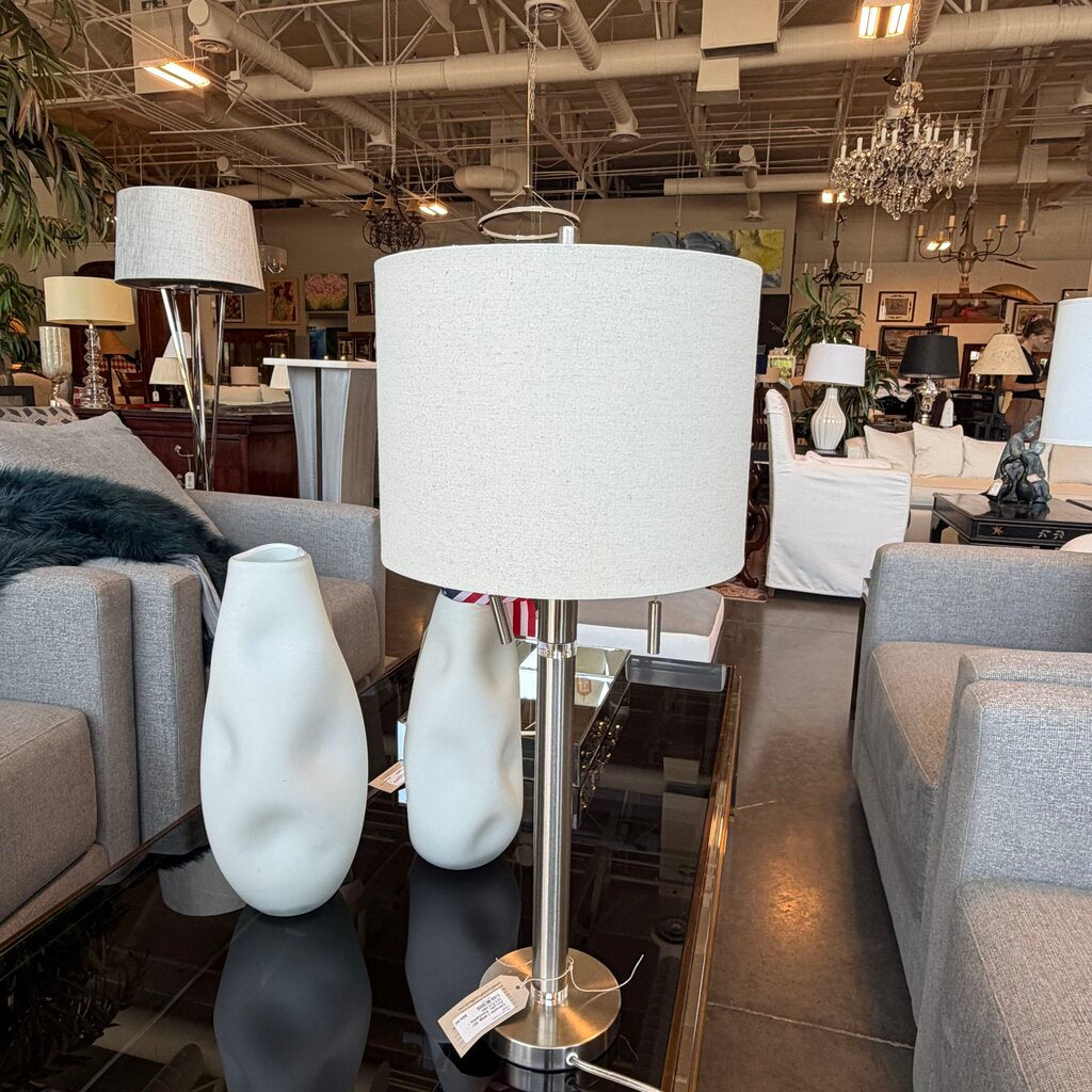 Chrome Lamp W/ Acrylic Accents -13X13X28H