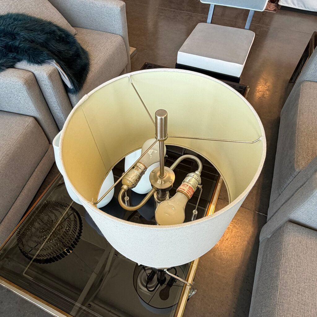 Chrome Lamp W/ Acrylic Accents -13X13X28H
