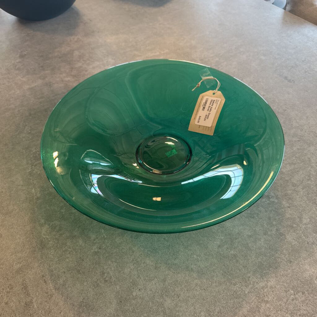 Salute Italia Green Glass Bowl - 15X3H