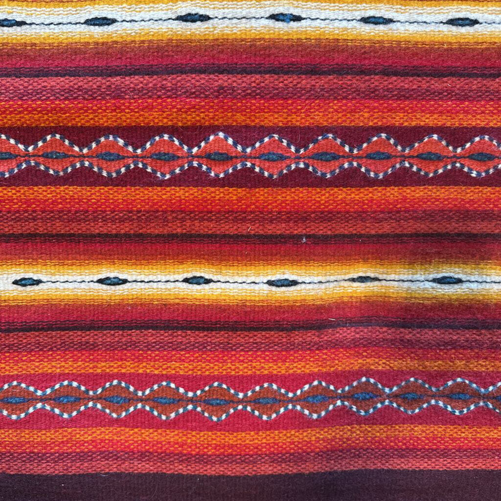 SW Red Striped Kilim Wool Rug- 32X59