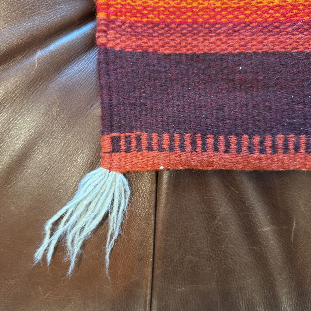 SW Red Striped Kilim Wool Rug- 32X59