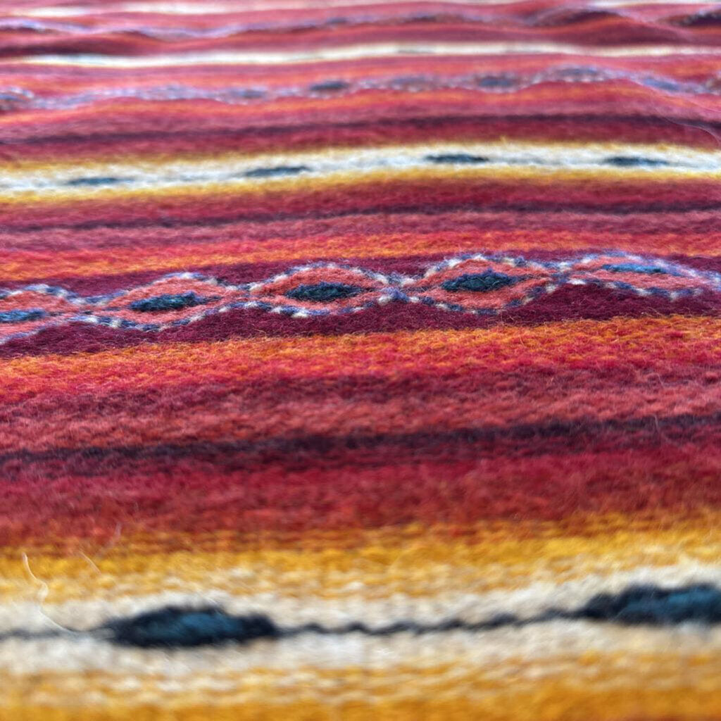 SW Red Striped Kilim Wool Rug- 32X59