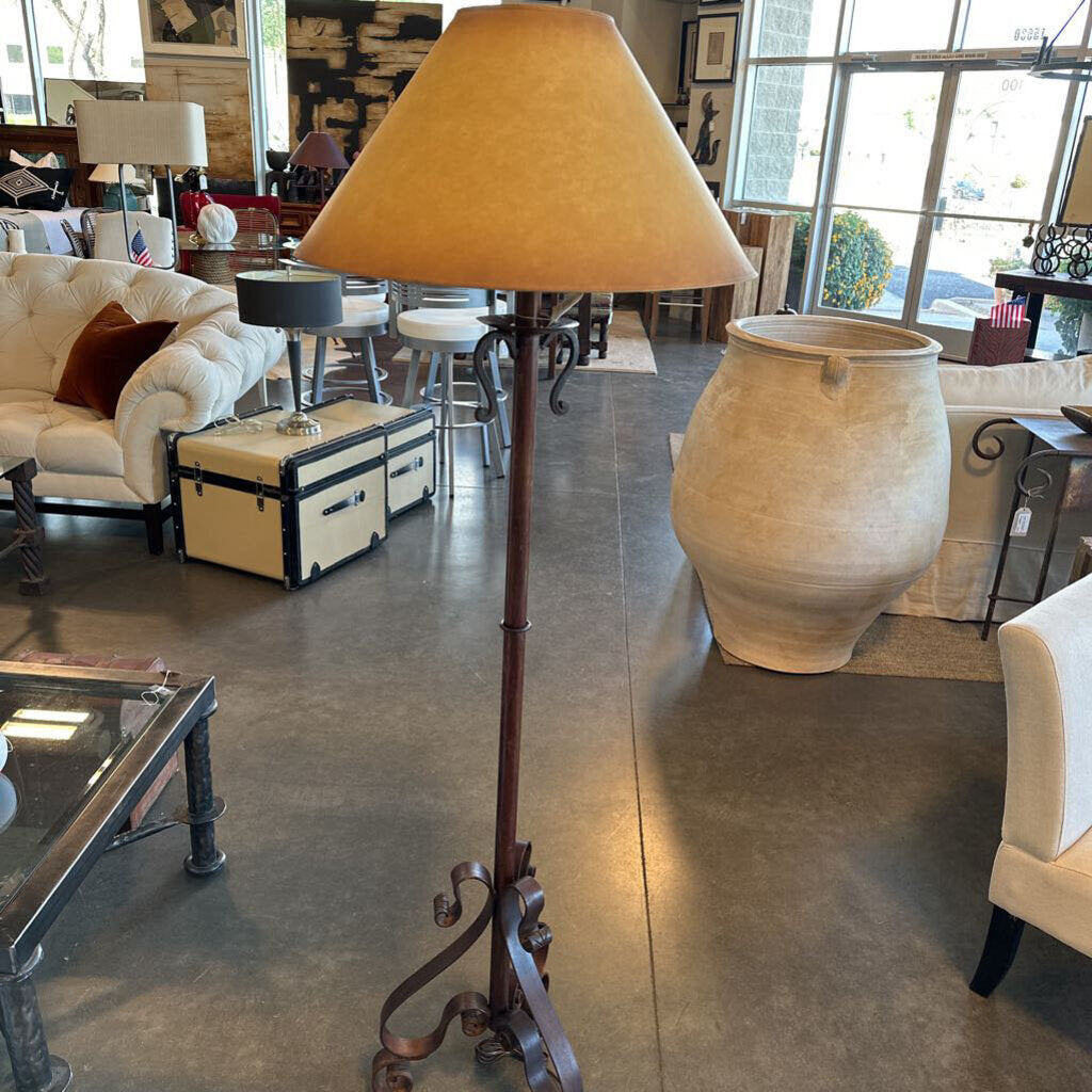 Curved Iron Floor Lamp W/ Shade - 22X65H
