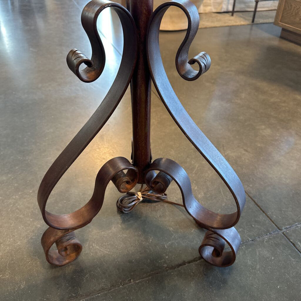 Curved Iron Floor Lamp W/ Shade - 22X65H
