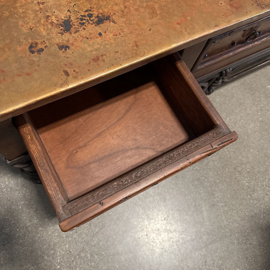 Copper 6 Drawer Coffee Table W/ Iron Base - 50X38.5X20