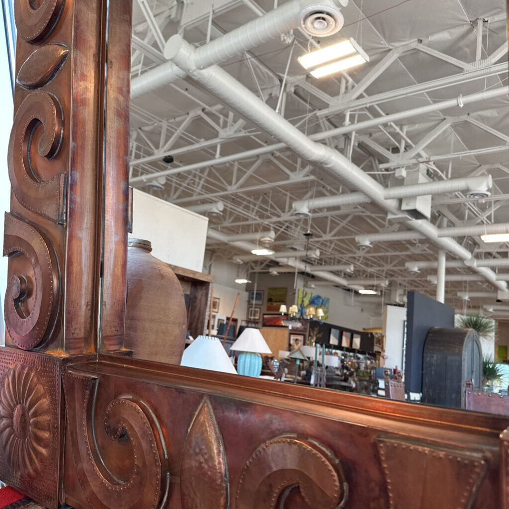 Mexican "Copper" Tin Mirror W/ SW Relief- 57X43
