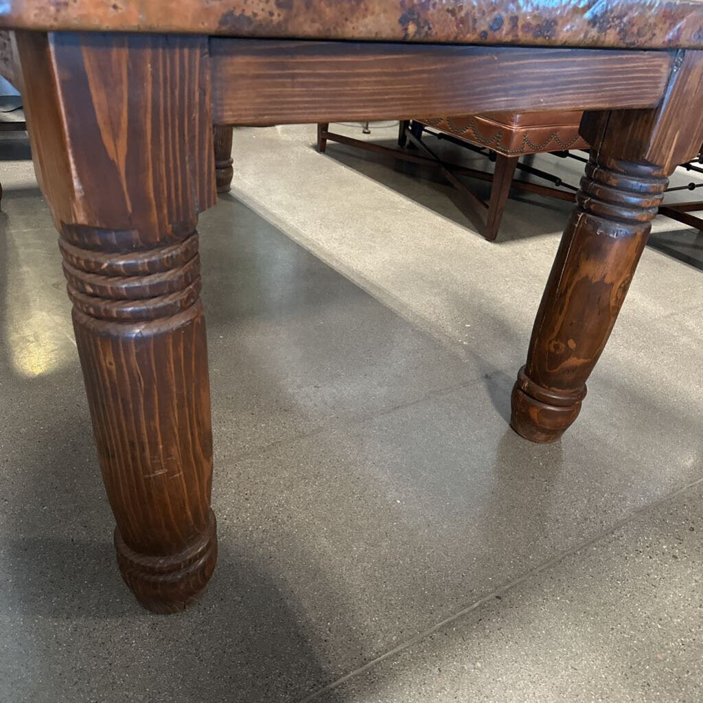 Copper Dining Table W/ Wood Base - 72X42X31