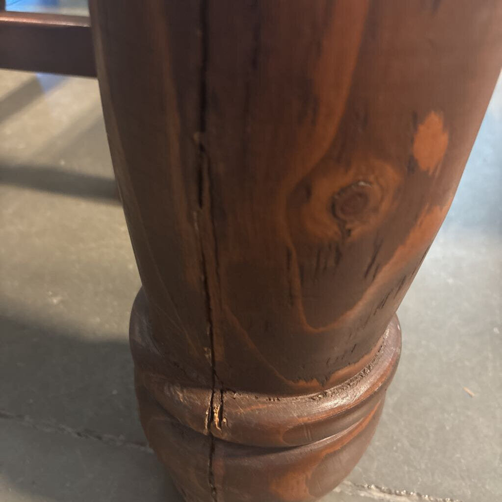 Copper Dining Table W/ Wood Base - AS IS - 72X42X31