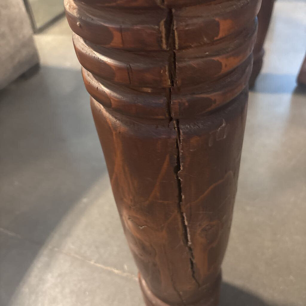 Copper Dining Table W/ Wood Base - AS IS - 72X42X31