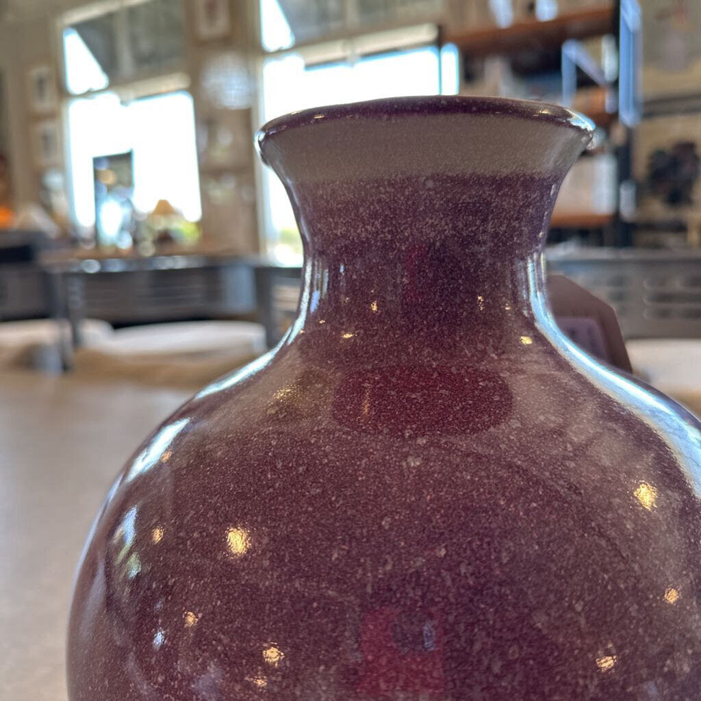 Purple Glazed Ceramic Vase by Jeff Perkins 9X10H