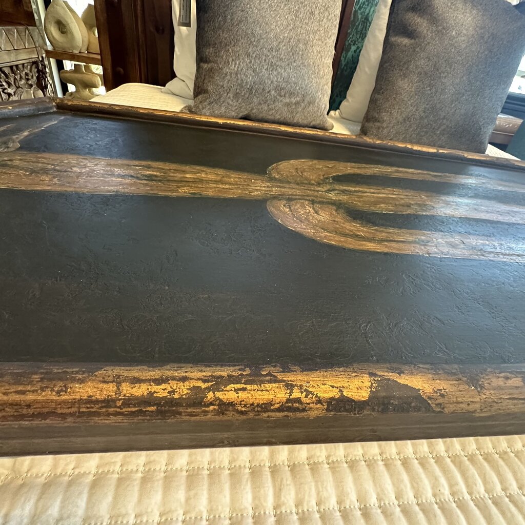 Black & Gold Saguaro Art on Wood by Sarah- 37X2X55