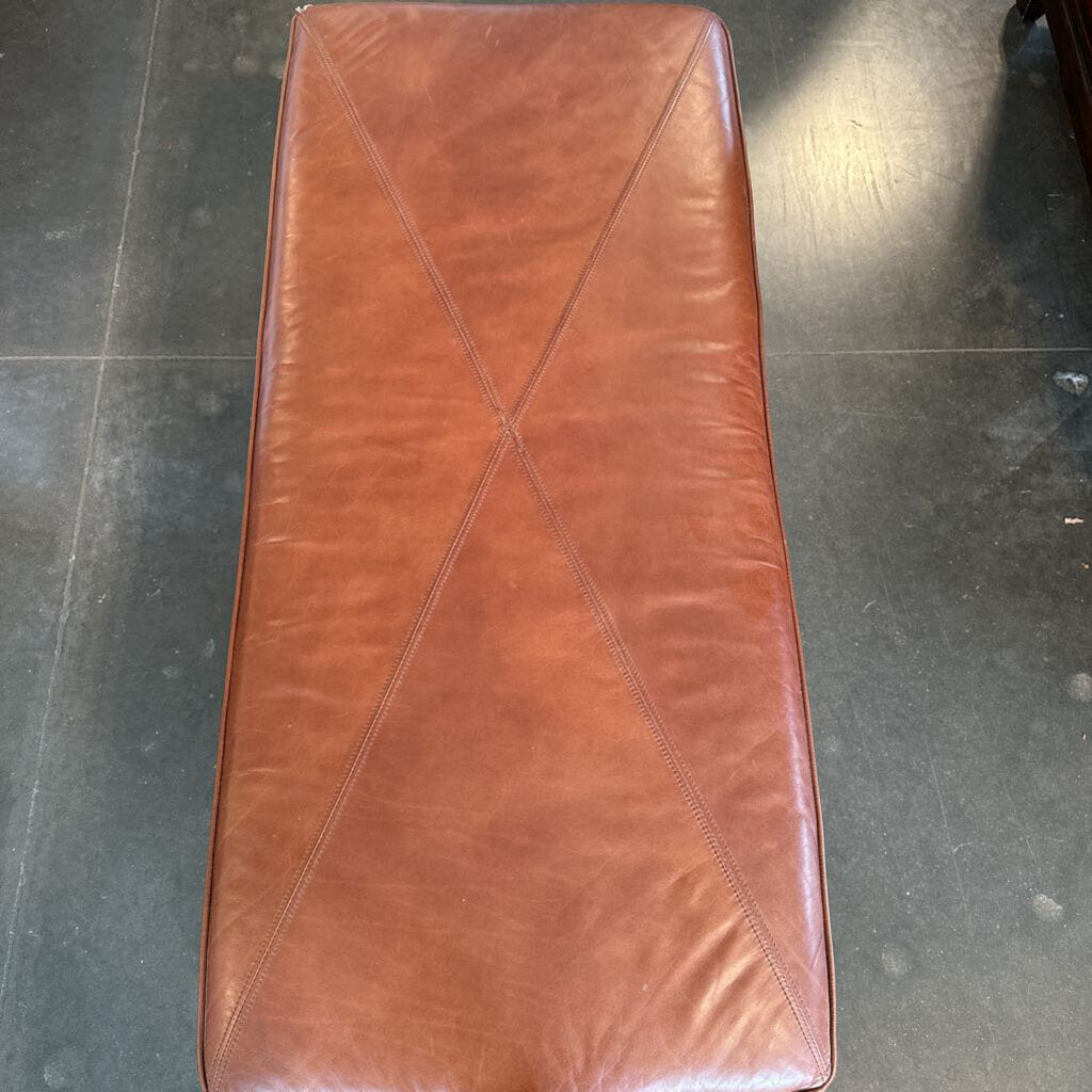 Craftmaster Leather Bench W/ Nailhead Trim-42X21X19H
