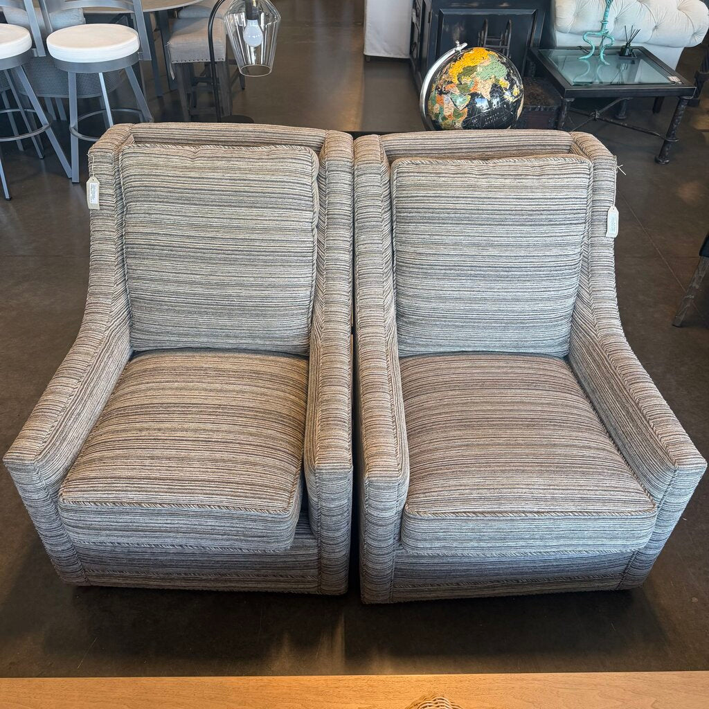 Taylor King Grey Upholstered Swivel Chair - 32X40X38H