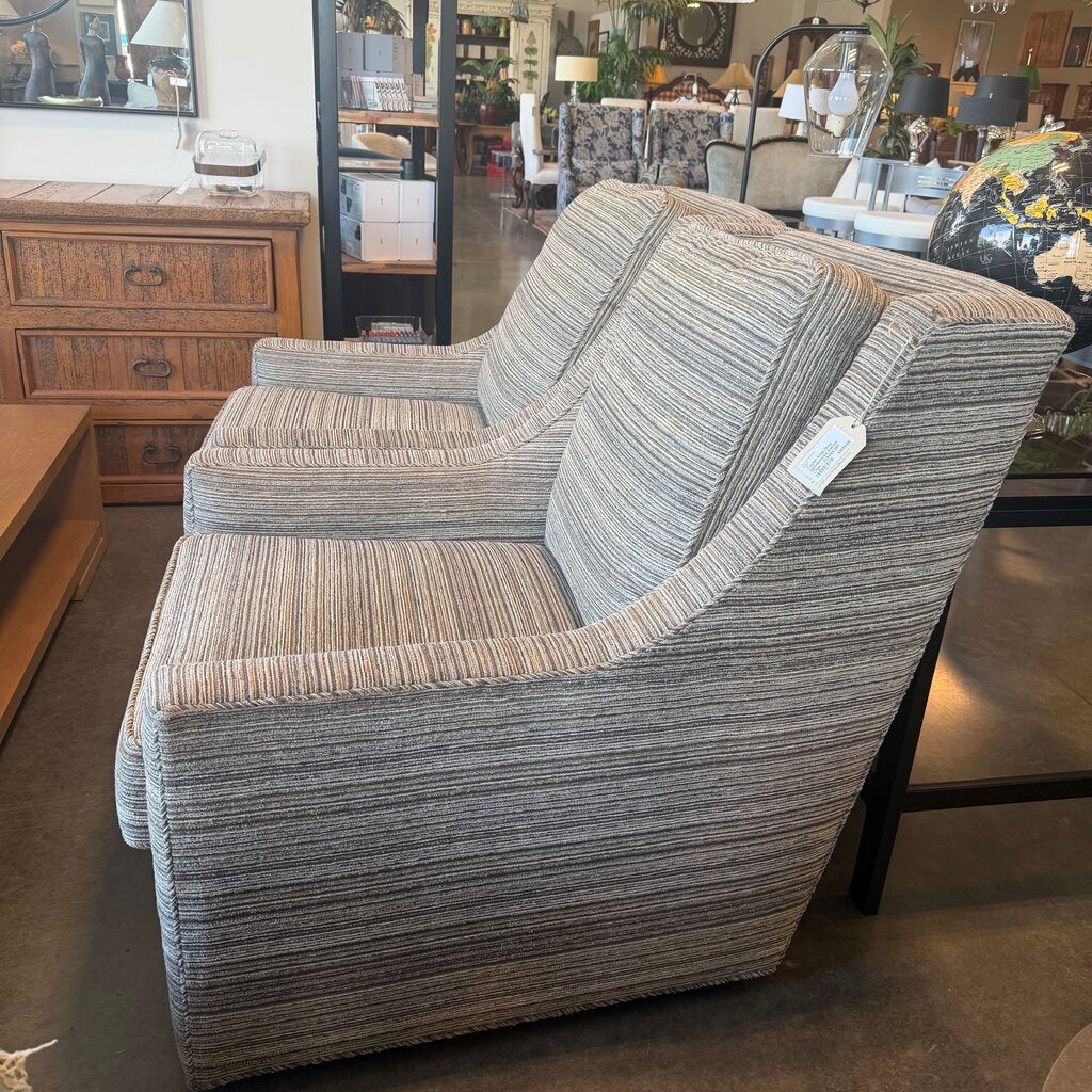 Taylor King Grey Upholstered Swivel Chair - 32X40X38H