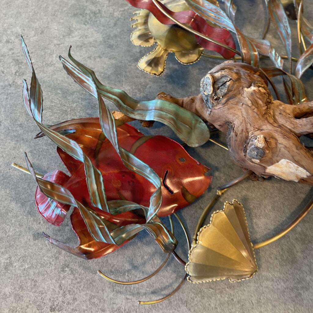 Vintage Ron Bertocchi Driftwood Fish Wall Art - 26X16X4