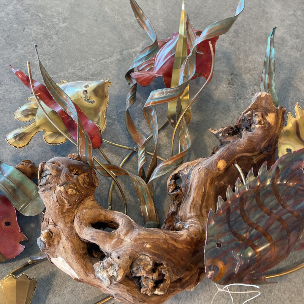 Vintage Ron Bertocchi Driftwood Fish Wall Art - 26X16X4