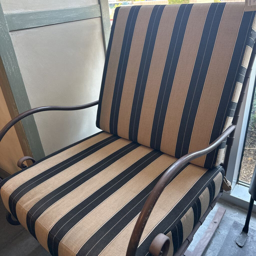 OW Lee Iron Spring Chairs -Pair - W/ Ottoman -27.5X25.5X38H