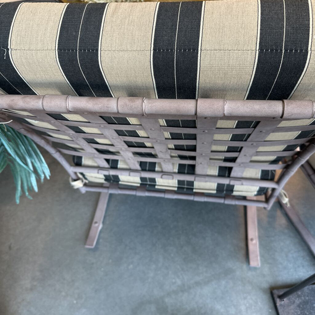 OW Lee Iron Spring Chairs -Pair - W/ Ottoman -27.5X25.5X38H