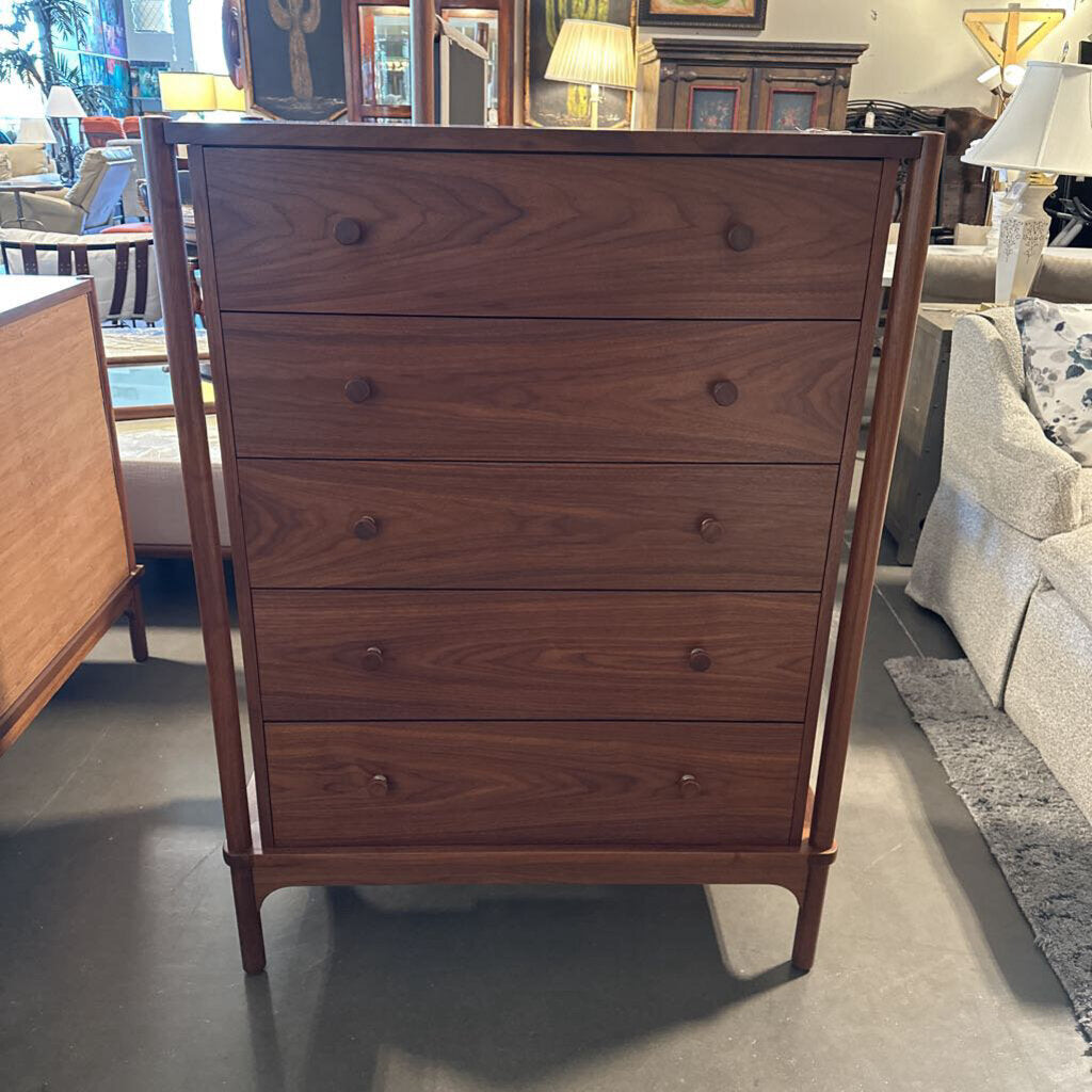 Walnut Grove Five-Drawer Tall Chest by Stickley- 39X20.5X52H