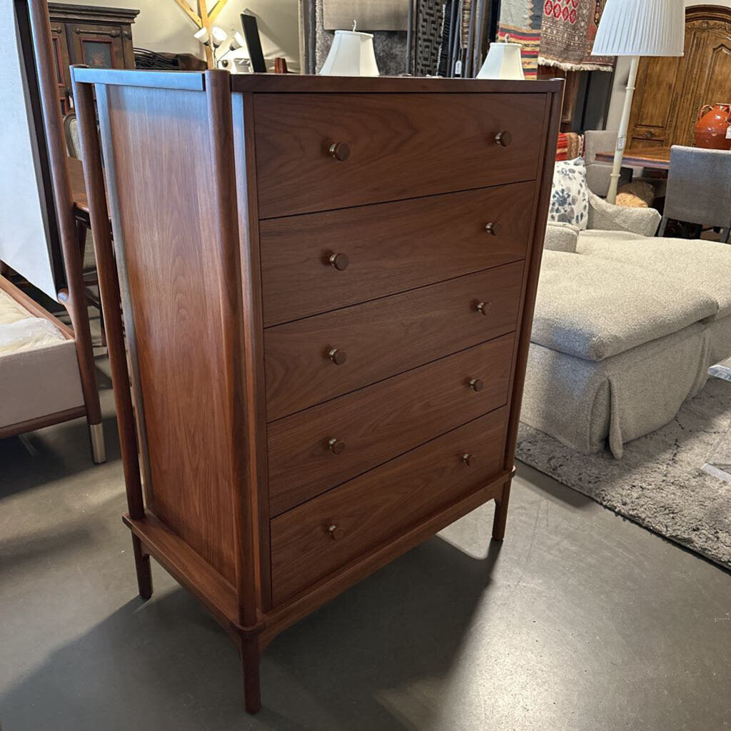 Walnut Grove Five-Drawer Tall Chest by Stickley- 39X20.5X52H