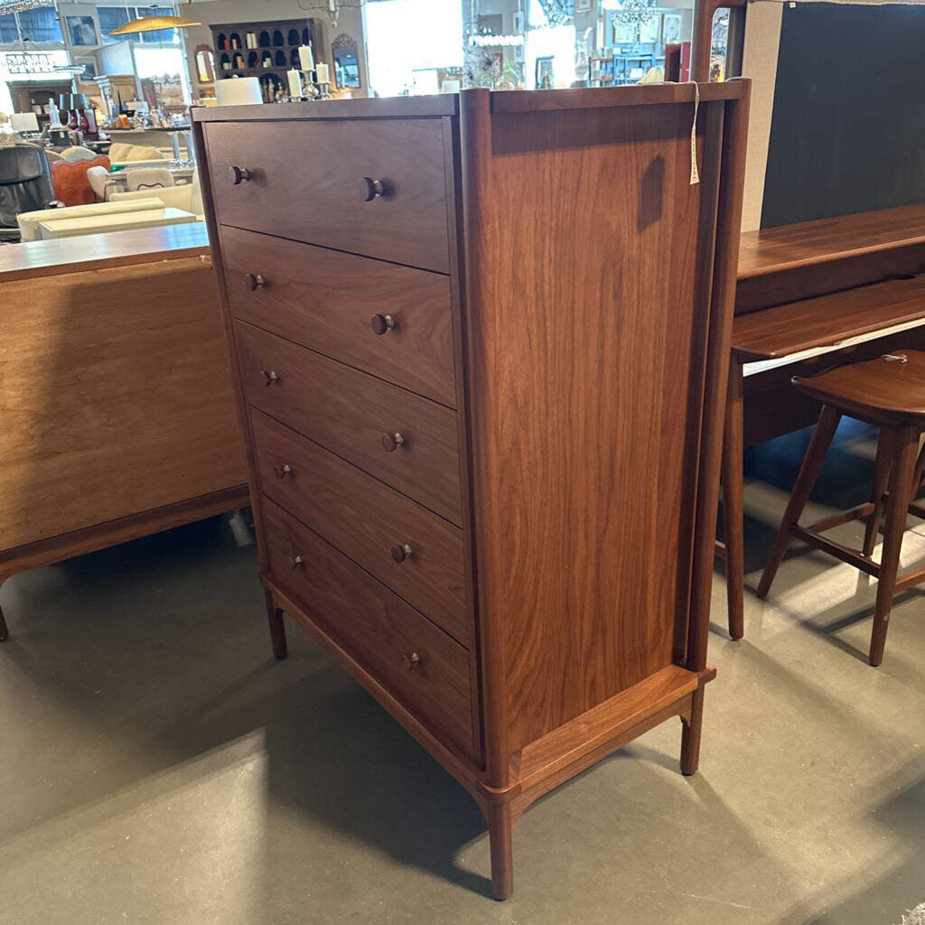 Walnut Grove Five-Drawer Tall Chest by Stickley- 39X20.5X52H