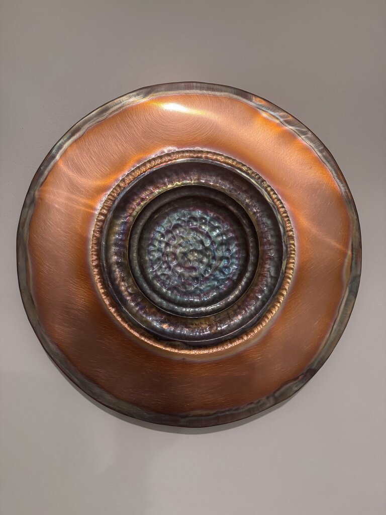 Gabriel Ayala Round Copper Shield Art- 23"