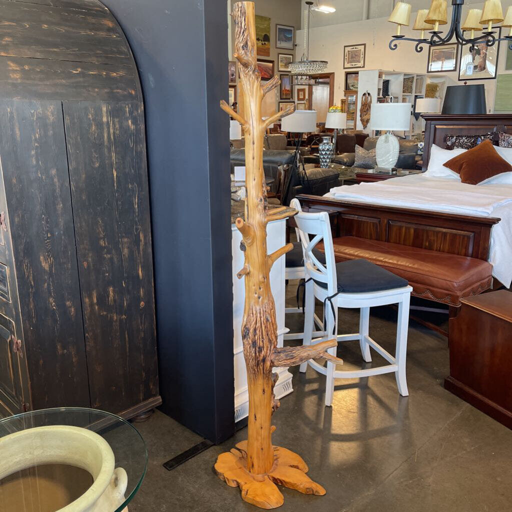 Rustic Wood Tree Coat Rack- 17X13X71H