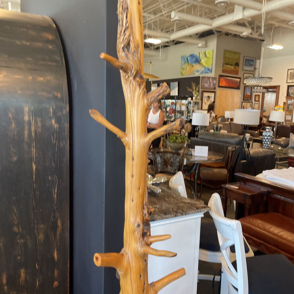 Rustic Wood Tree Coat Rack- 17X13X71H