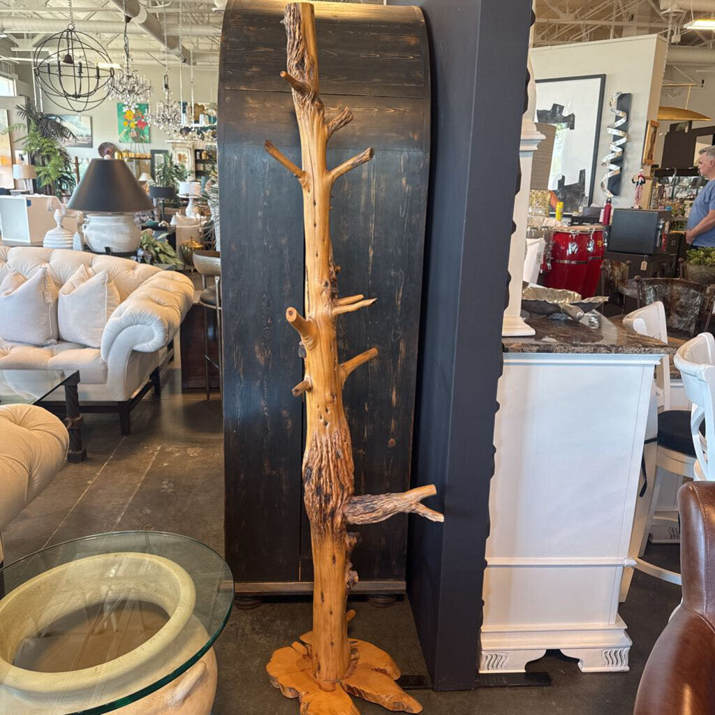 Rustic Wood Tree Coat Rack- 17X13X71H