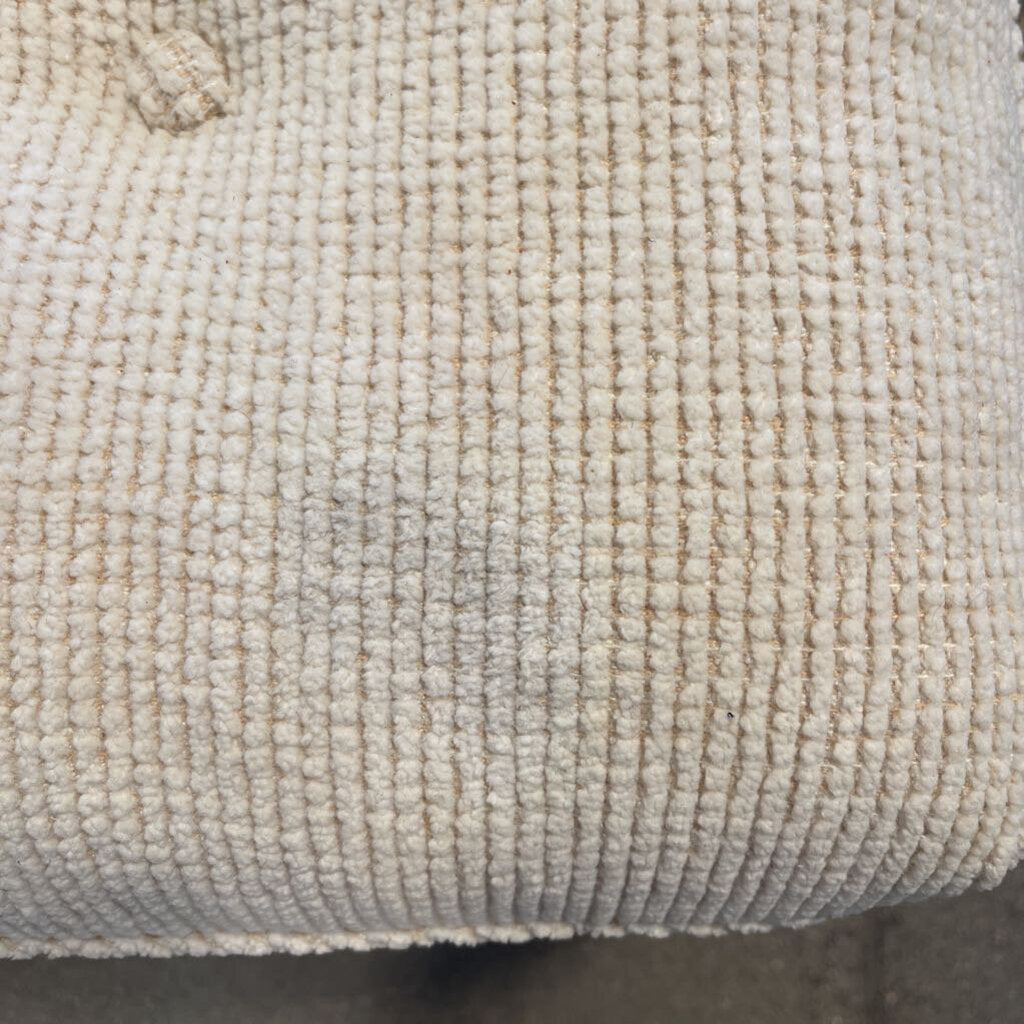 Baker Furniture Cream Upholstered Ottoman- 38X21X22H AS IS