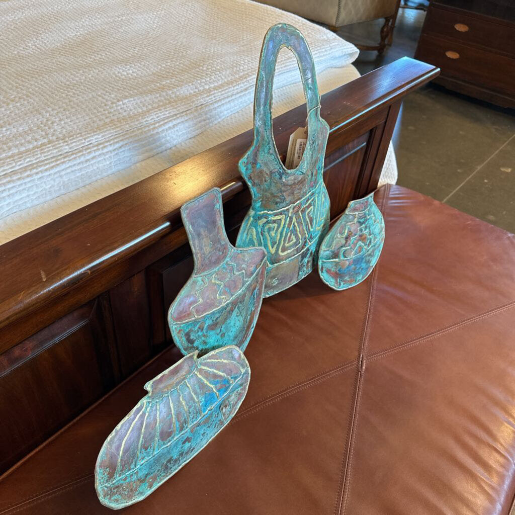 Copper Verdigris Pot Art By Greg Gowen- 26.5X20H