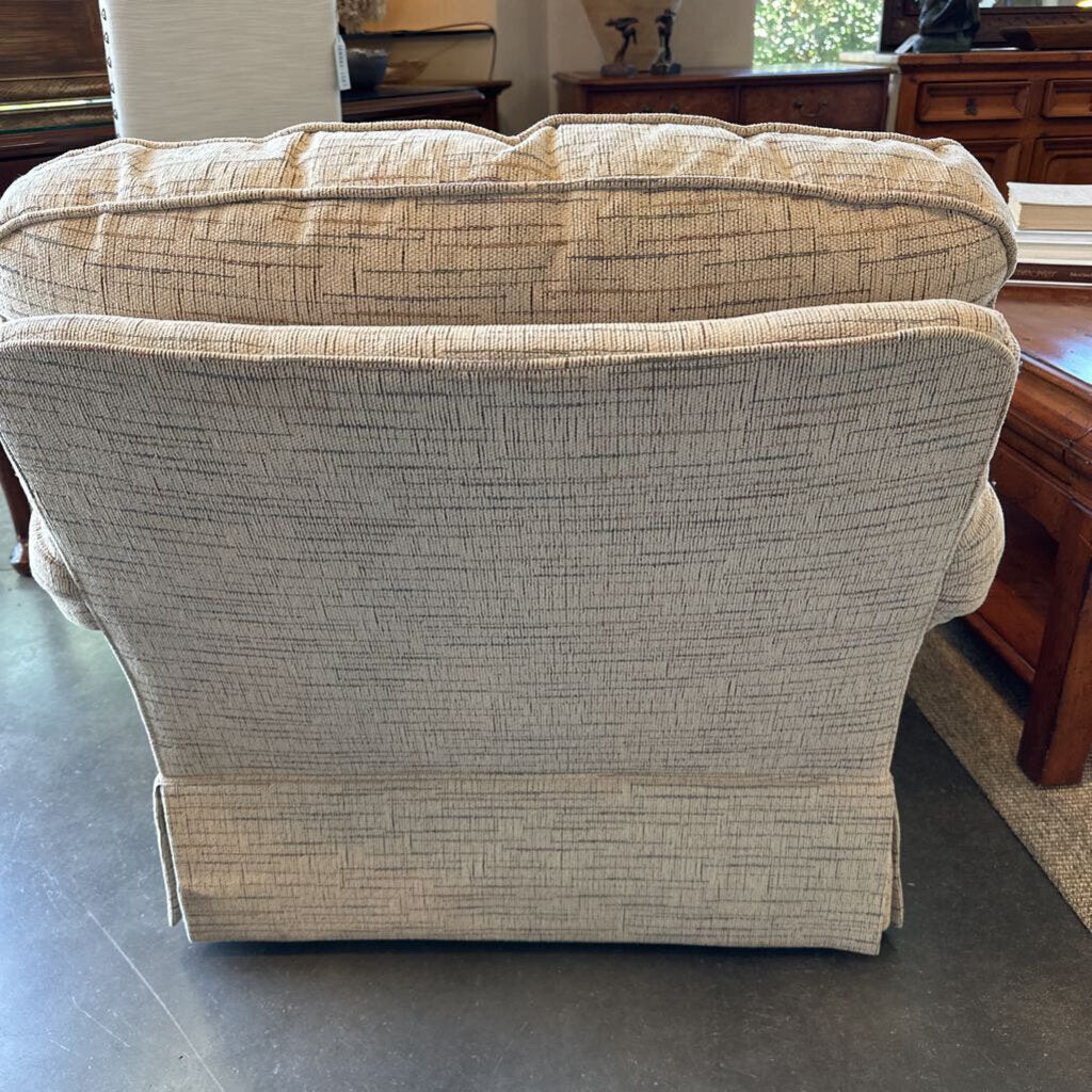 Drexel Heritage Cream Striped Swivel Chair-31X36X34