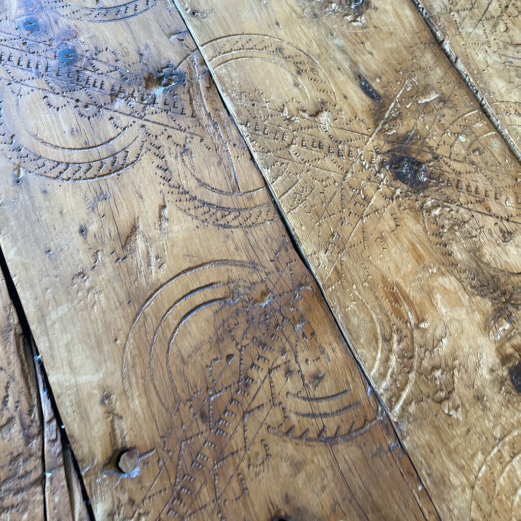 Rustic Wood Plank Coffee Table On Iron Base - 48X30X16