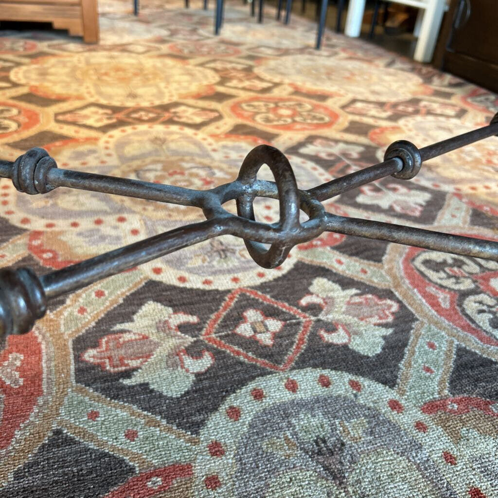 Rustic Wood Plank Coffee Table On Iron Base - 48X30X16