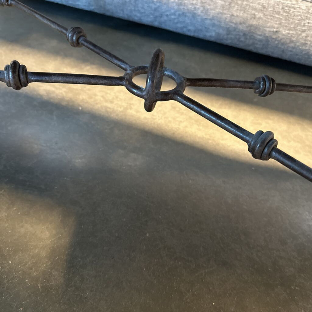 Rustic Wood Plank Coffee Table On Iron Base - 48X30X16