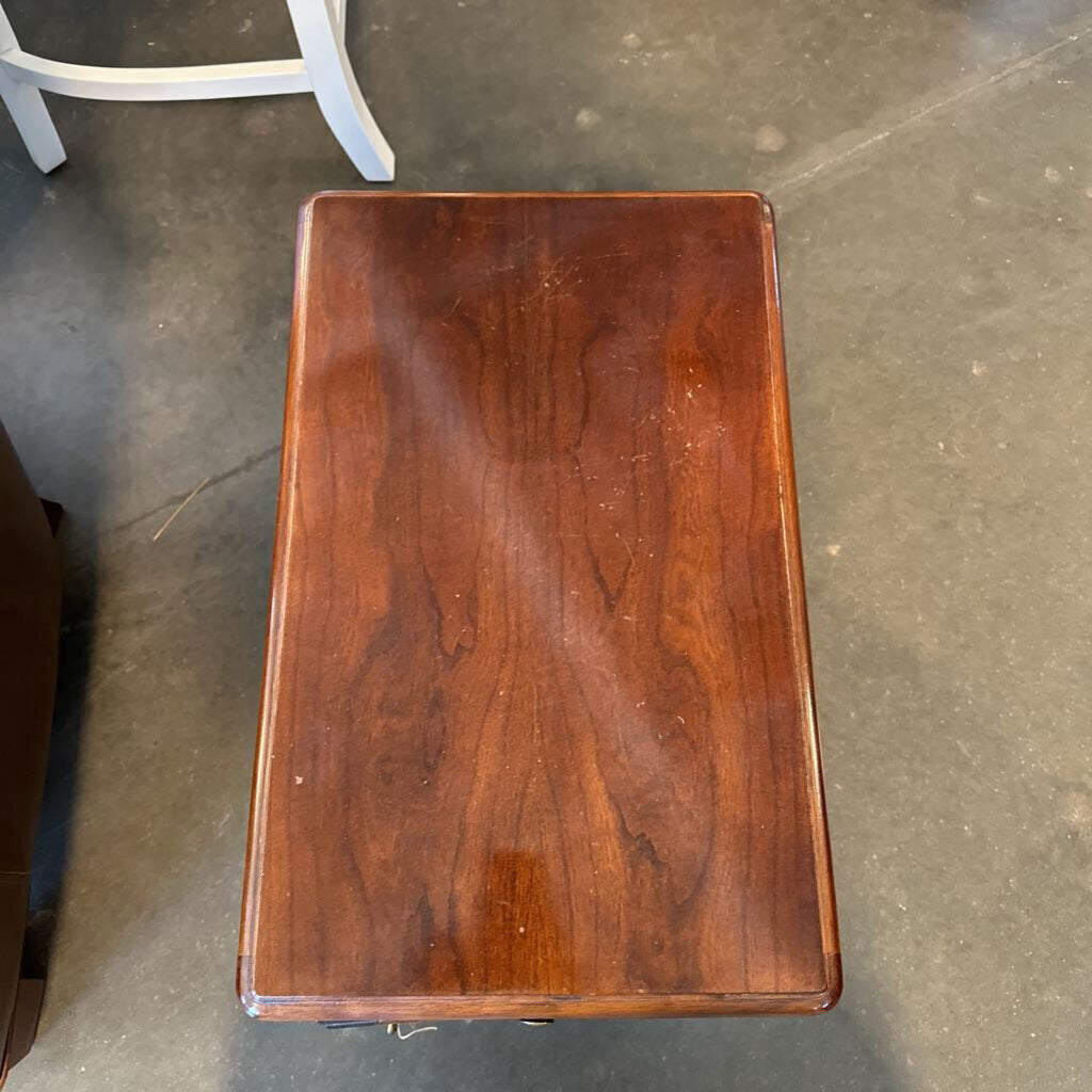 Wood Side Table W/ Door & Magazine Rack- 12.5X23X22