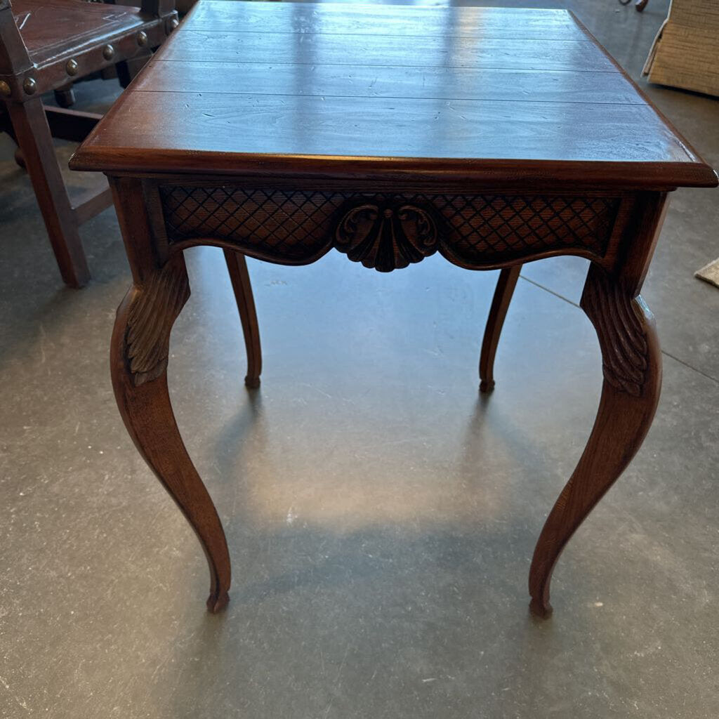 Granger Carved Wood Side Table - 19X19X26H