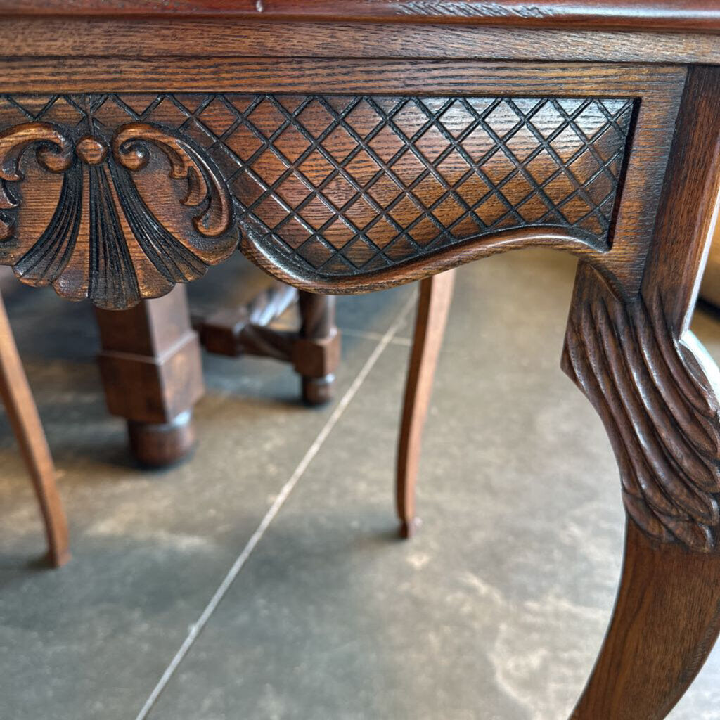 Granger Carved Wood Side Table - 19X19X26H