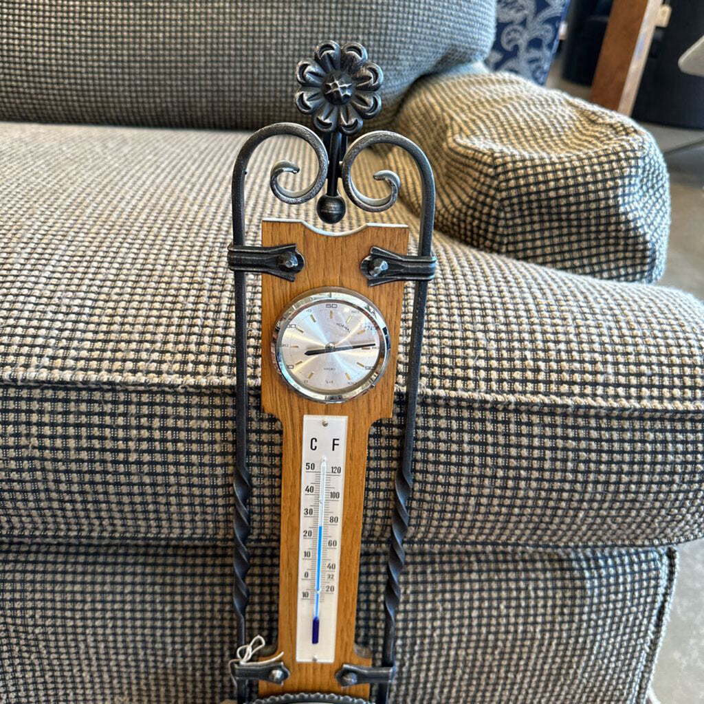 Antique Wood Barometer- 7.5X27