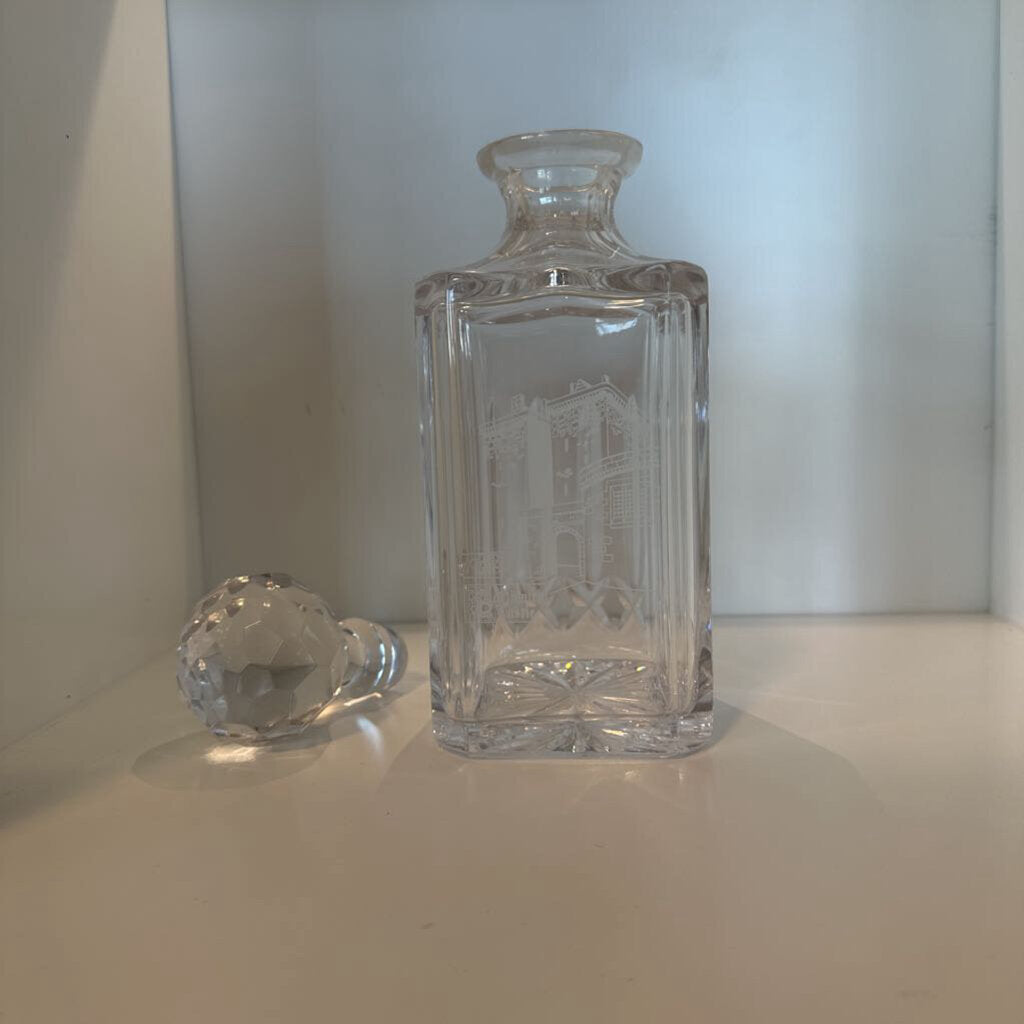 Borthwick Castle Square Cut Vintage Decanter- 3.5X3.5X10H