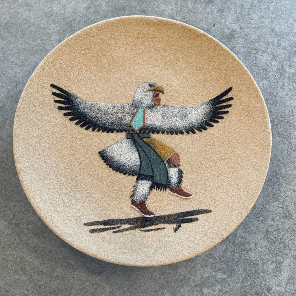 Rancho Feliz Signed Sand Art Plate- 9.5X1