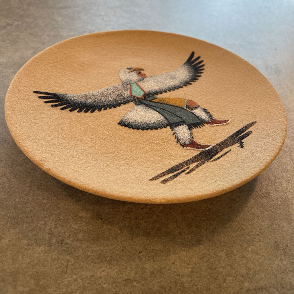 Rancho Feliz Signed Sand Art Plate- 9.5X1