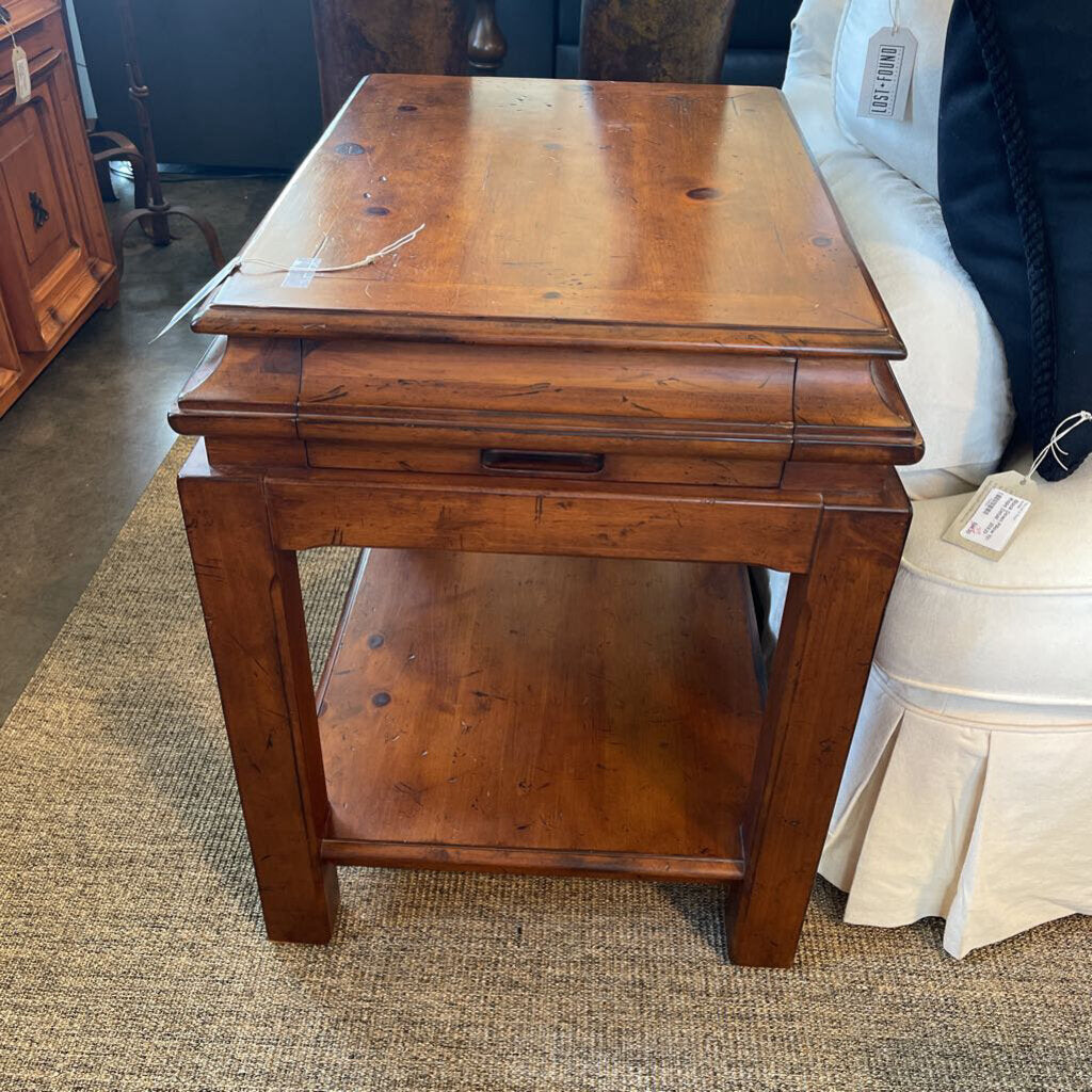 Ralph Lauren 1 Drawer Vintage End Table- 21X28X27.5H
