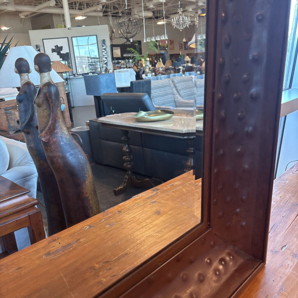 Rusted Iron Beveled Mirror- 40X60