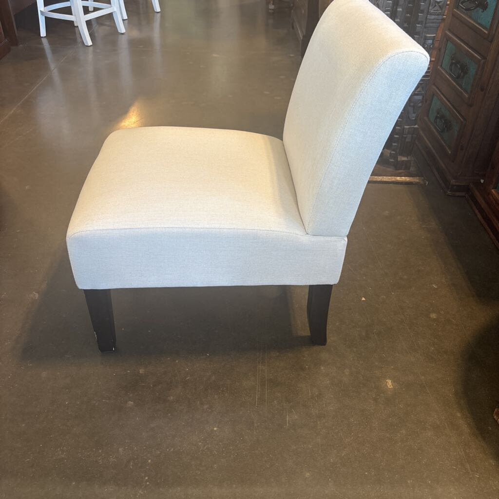 Cream Upholstered Low Slipper Chair- 20X26X31H
