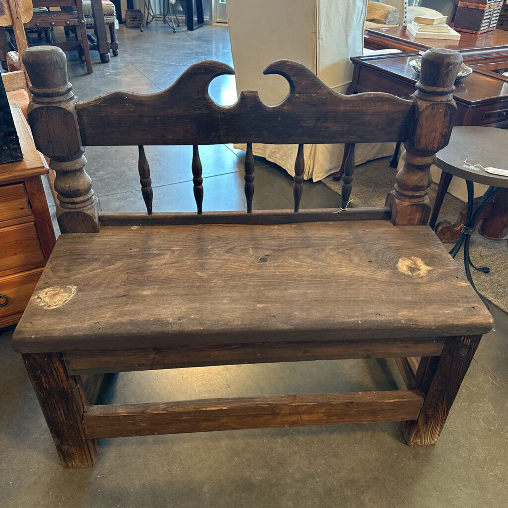 Rustic Wood Bench- 41X18X38.5H -AS IS