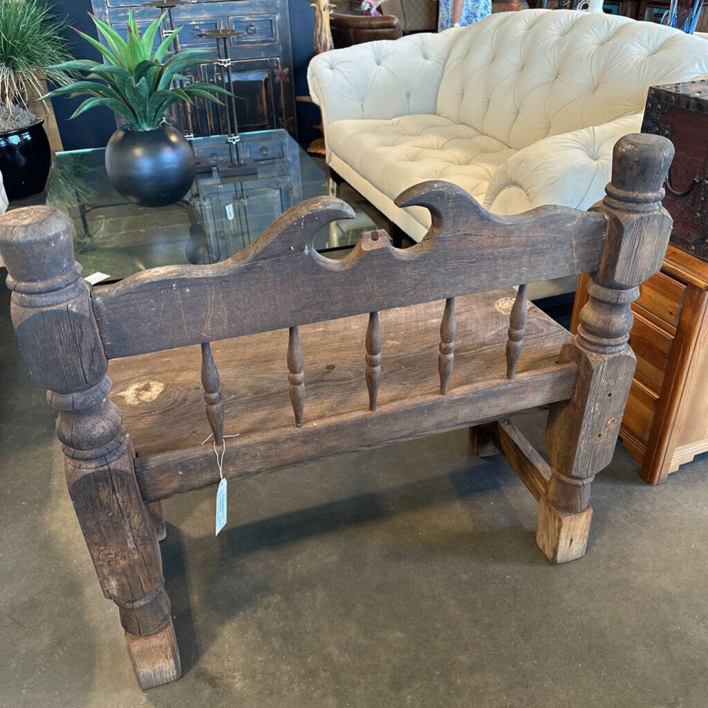 Rustic Wood Bench- 41X18X38.5H -AS IS
