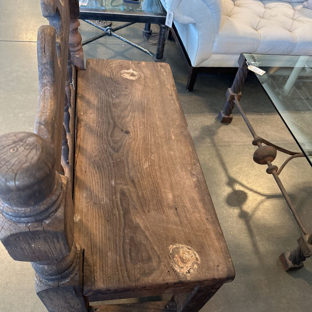 Rustic Wood Bench- 41X18X38.5H -AS IS