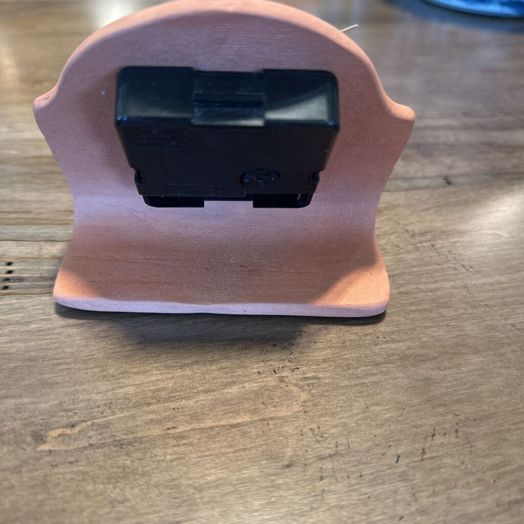 Small Terra Cotta Desk Clock W/ Turquoise- 4.5X4H