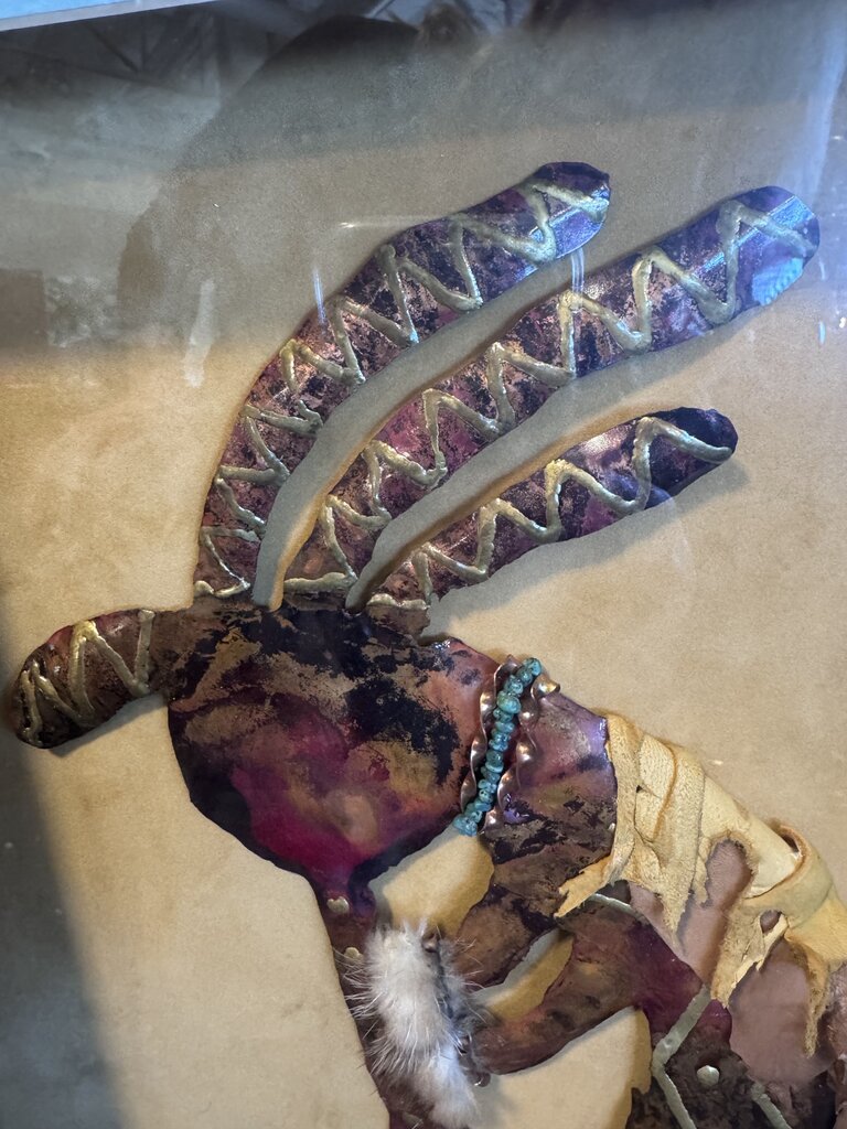 Framed Copper Kokopelli By K. Bird Studios- 19X31